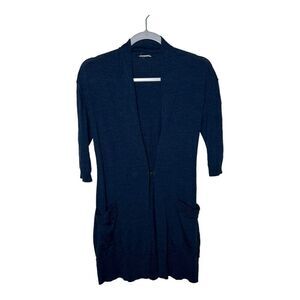 Akris Punto Wool Cardigan Sweater Womens Size 10 Pockets Snap Closure‎ *Holes*